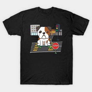 Funny bulldog is on a skateboard T-Shirt